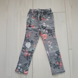 Floral & Butterfly Gray Kids Jeans Size 4T